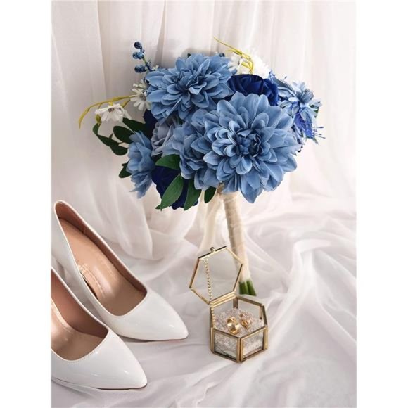 Wedding Artificial Flowers Combo Box Set DIY Wedding Bridal Bouquets Fake Peony - Picture 4 of 7